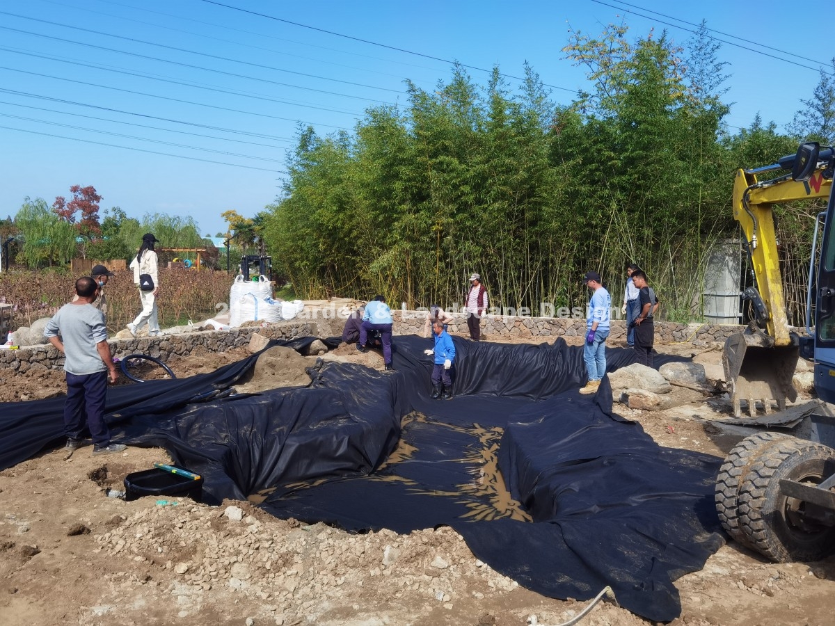 2021-武汉-300㎡-展示花园-日式山水庭（庭院施工） (10)